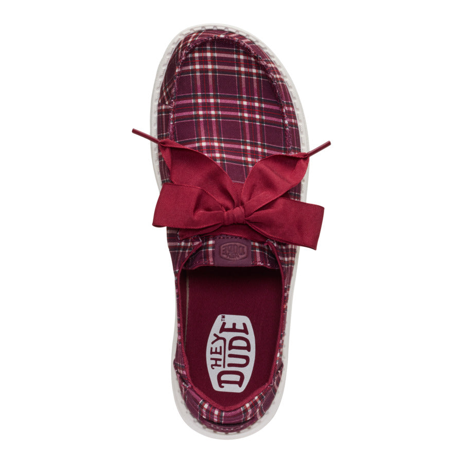 Wendy Holiday Bow - Red Plaid/Burgundy - Image 6